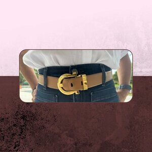 Light brown leather belt